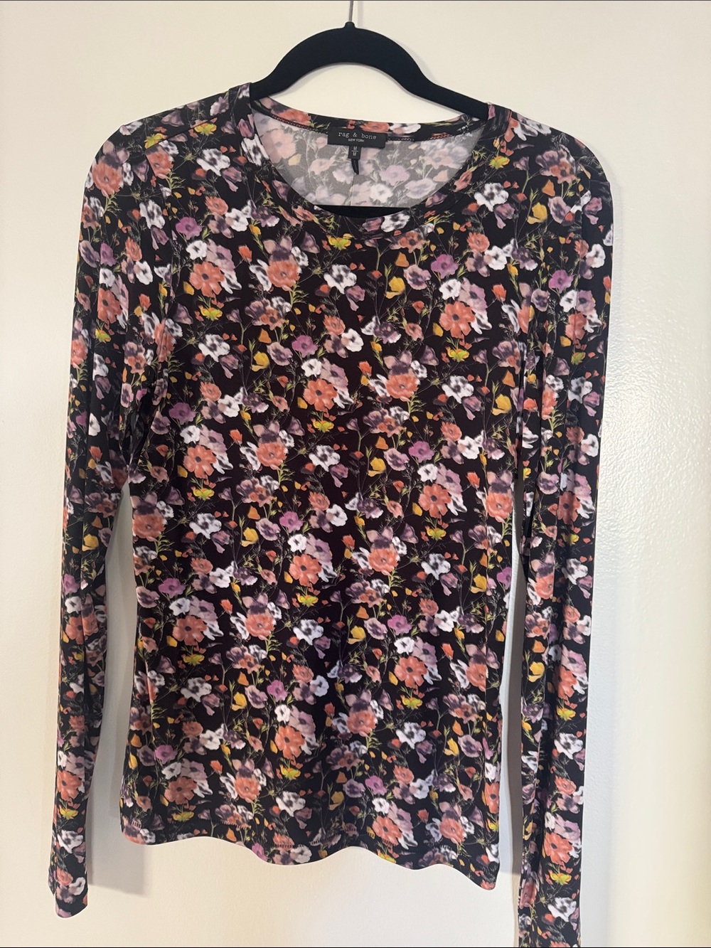 Rag & Bone long sleeve stretchy top floral